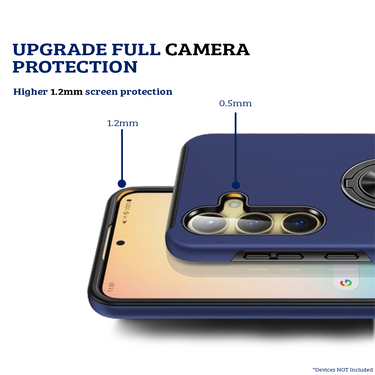 Samsung Galaxy S21 Ultra Compatible Case Cover With Shockproof And Magnetic Ring Holder - Navy